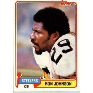  1981 Topps # 278 Ron Johnson Pittsburgh Steelers Football 