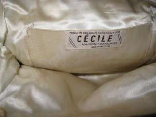 BELGIUM White/Gold Beaded FLEUR d LIS Vintage Evening Bag/Purse 