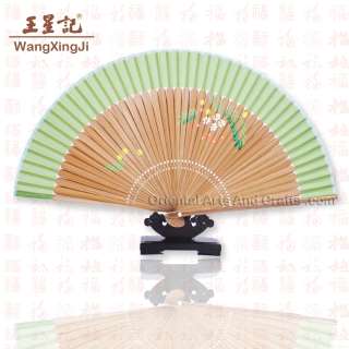 High Quality Handmade Ladys Folding Fan Silk Bamboo Hand Painted Gift 