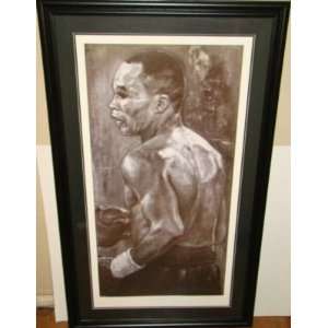  Sugar Ray Leonard SIGNED MASSIVE 51X30 FRAMED LITHO 