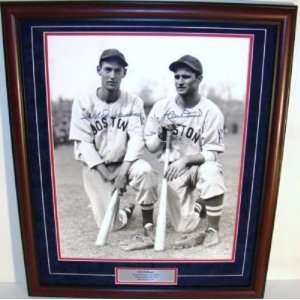 Ted Williams Bobby Doerr SIGNED Framed 16x20 JSA   Autographed MLB 
