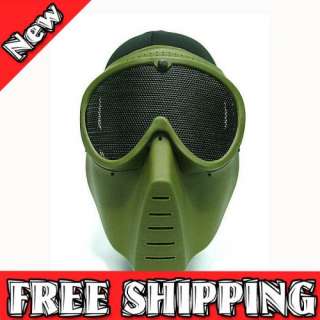 Airsoft SWAT Full Face No Fog Goggle Mask Paintball OD  