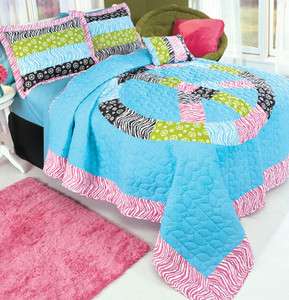   & Zebra Print Polk A Dot Twin Full/Queen Bed Quilt Sham Throw Pillow
