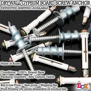 HARDWARE / DRYWALL ANCHOR SCREW For GYPSUM BOARD WOOD PLASTER BOARD 