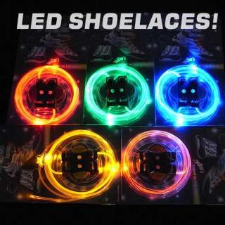 LED Flash Light Glow Shoelaces Shoes Lace DISCO PARTY  