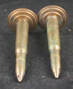   Lot of 2 Bullet Cartridge Case Desk Statues Figurines Large Stand 5