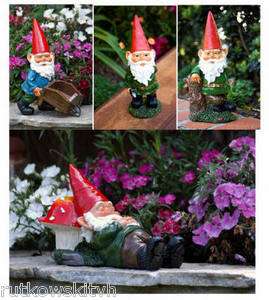   Lawn Ornaments Cast Resin Hand Painted Gnomes 093335601493  
