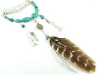   Authentic Spell Designs Cherokee Boho White Turquoise Goddess Necklace