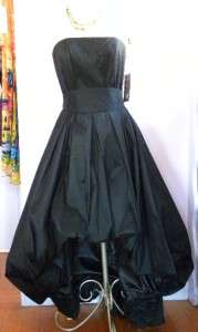 SAMUEL DONG HIGH LOW STRAPLESS DRESS W/BOW BLACK  
