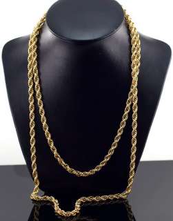 Vintage MONET Gold Link Rope Chain Necklace 55 Extra Very Long  