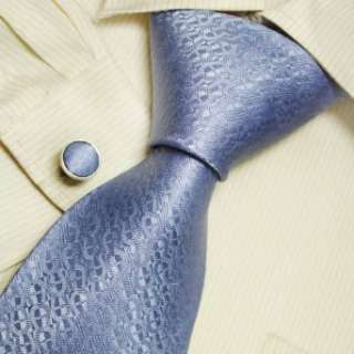   men cornflower blue handmade discount silk ties cuff links set 5124