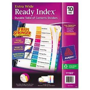  Avery  Extrawide Ready Index Dividers, 10 Tab, 9 1/2 x 11 