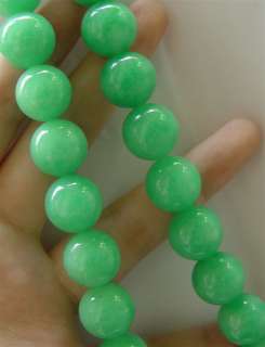 Best Love~~Stunning Green Jade Beads Necklace  