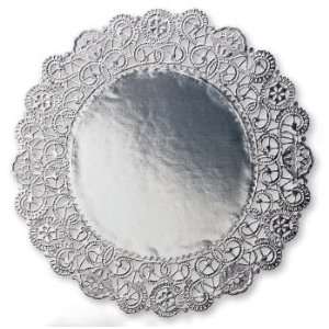    Foil Round Lace 5 inch Doilies, Silver