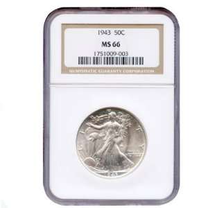 1943 Walking Liberty Half Dollar MS66 NGC  Sports 