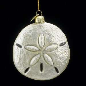 Pack of 8 Beach Party Sand Dollar Hand Blown Glass Christmas Ornaments 