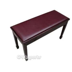   Mahogany Leather Concert Grand Duet Piano Bench Musical Instruments