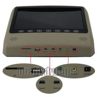 One pair 9 inchNew Headrest DVD Player with Games handle as gift 3 