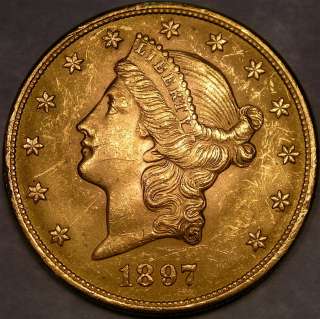 1897 LIBERTY HEAD $20 GOLD DOUBLE EAGLE HIGH QUALITY CHOICE APPEALING 