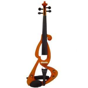   VIOLINSMART 4/4 Full Size Orange Electric Violin Musical Instruments