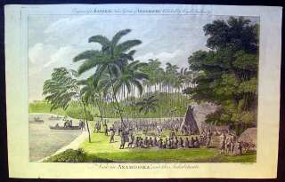   Antique Print View of Nomuka Island, Tonga   Capt. Cook & Tasman