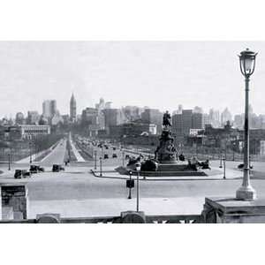  View of Philadelphia From Art Museum Steps   12x18 Framed 