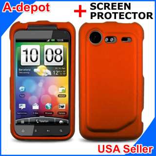HTC Droid Incredible 2 6350 Verizon Orange Rubberized Hard Case Cover 