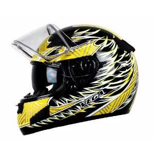 Vega Attitude Yellow X Large Full Face Snowmobile Helmet with Fierce 