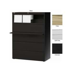   Wide 5 Drawer Lateral File Cabinet   Color Charcoal