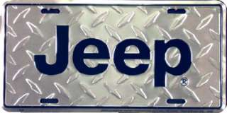 Jeep Diamond Plate Metal License Plate Tag  