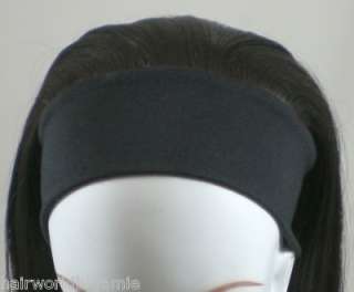Elastic Headband Hairpiece w/Long Straight Hair Hairdo  