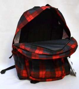 New Jansport Big Student Backpack Bag Red Plaid School Rucksack 