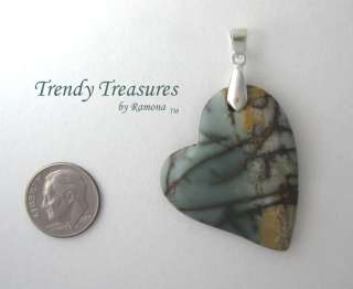 Picasso Jasper Heart Pendant Tilted Heart Gemstone Bead 
