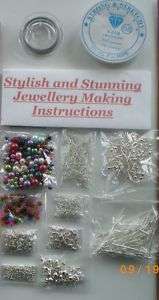 JEWELLERY MAKING KIT, INSTRUCTIONS, FINDINGS, BEADS ETC  