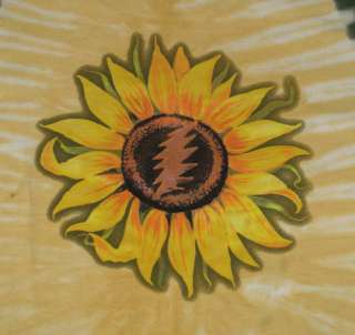 Grateful Dead Sunflower Field Skeleton Psychedelic Tie Dye T Shirt Tee 
