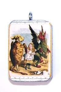 Alice in Wonderland Alice with Mock Turtle and Gryphon Pendant
