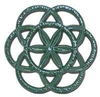 Forest Green Circle & Star Wood Stove Trivet  