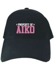 CAPS WOMAN BLACK EMBROIDERY  PROPERTY OF AIKO ATHLETIC 