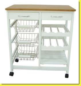 Rolling Stand Prep Island Kitchen Block Microwave Cart Wood With 
