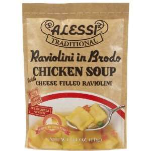 Alessi Raviolini In Brodo, Chicken Soup W/ Cheese Raviolini, 4.1 oz, 6 