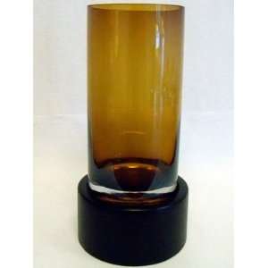  Amber Glass Hurricane 11 inch pillar candle holder Ltd Qty 