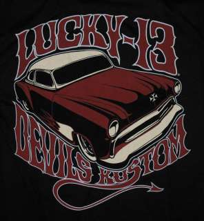 Lucky 13 Devils Kustom Hot Rod Muscle Car T Shirt Tee  