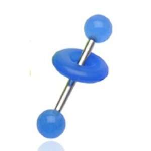  Tongue Ring Piercing Barbell with Blue Glow in the Dark 