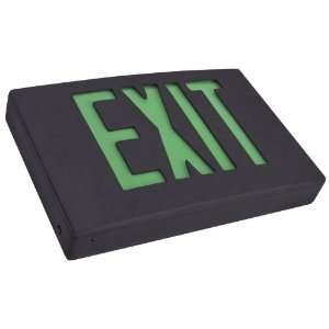   LED Exit Sign, Remote Capable Type, Green LED Color, Black Housing