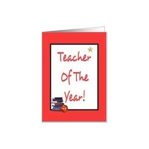  Teacher Of The Year Books Apple Fruit Star Card Health 