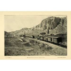   Railroad Driving Piles Clover Creek Canyon   Original Halftone Print