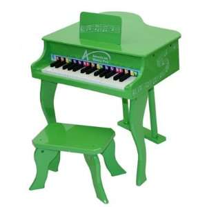   Childrens 30 key Toy Green Wood Piano with Seat Musical Instruments