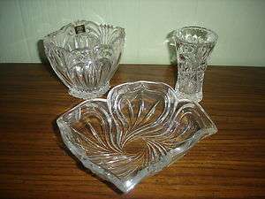   Heavy Crystal Pieces Lenox Bud Vase Mikasa Candy Bowl Oneida Dish