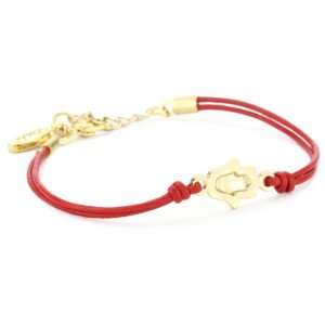  Ettika Gold Colored Hamsa Single Charm Red Leather 