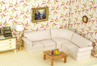 Dollhouse Living Room Furniture White Sofa Lounge Set  